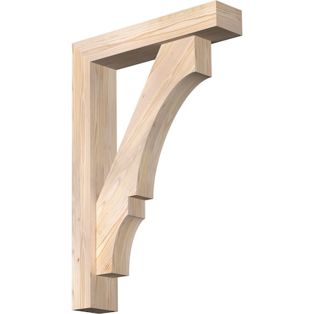 Ekena Millwork Balboa Block Smooth Bracket w/ Offset Brace, Douglas Fir, 5 1/2"W x 26"D x 38"H BKT0604X26X38BOA05SDF